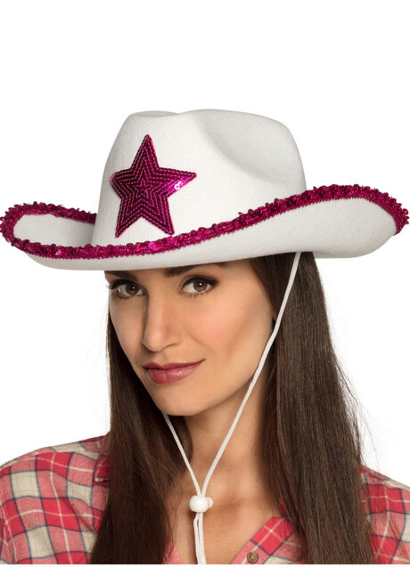 chapeau cowboy, chapeau cowboy femme paillettes, chapeau cowboy paillettes roses, Chapeau de Cowboy, Etoile Paillettes