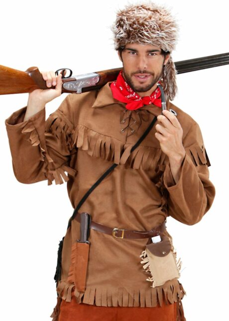 déguisement de trappeur, veste de trappeur, déguisement chasseur, Déguisement de Trappeur – Veste et Chapeau de Trappeur
