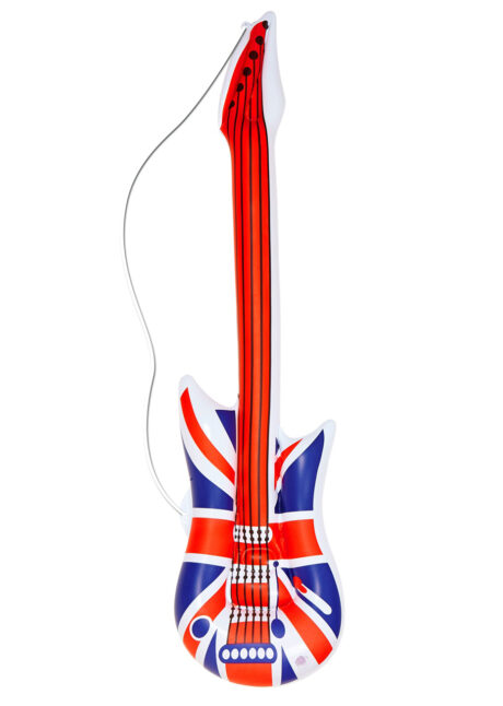 guitare électrique gonflable, fausse guitare électrique, guitare drapeau anglais, union jack, Guitare Gonflable, Drapeau Anglais