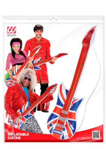 guitare électrique gonflable, fausse guitare électrique, guitare drapeau anglais, union jack