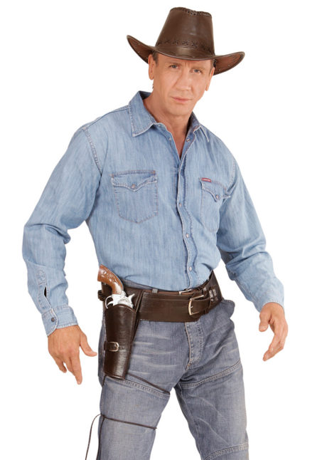 holster de cowboy, étui à pistolets, étui à révolver déguisement, étuis pour armes factices, holsters, étui pistolets de cowboys, étuis de revolver pour déguisements, holsters western, Holster Simple de Cowboy, Marron