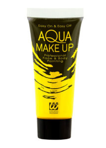 maquillage fluo, peinture fluo jaune, peinture pour le corps fluo
