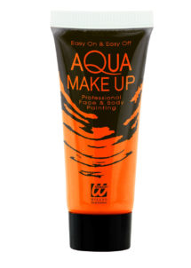 maquillage fluo, peinture fluo orange, peinture pour le corps fluo
