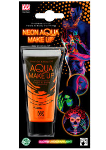 maquillage fluo, peinture fluo orange, peinture pour le corps fluo