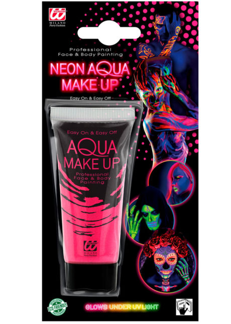 maquillage fluo, peinture fluo rose, peinture pour le corps fluo, Peinture Rose Intense, Fluo, Corps et Visage