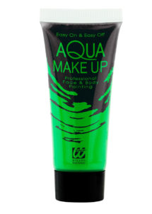 maquillage fluo, peinture fluo vert, peinture pour le corps fluo