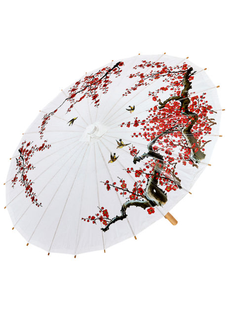 ombrelle papier de riz, ombrelle chinoise, ombrelle japonaise, ombrelle déguisement, accessoire déguisement asiatique, accessoire geisha déguisement, accessoire déguisement chinoise, Ombrelle Japonaise en Papier de riz, Blanche