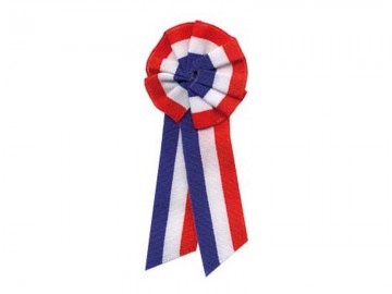 cocarde france, décorations france, accessoires france, accessoire euro 2016, supporter france, bleu blanc rouge, décoration de maire Cocarde France en Tissu, avec Pans et Epingle d’Attache
