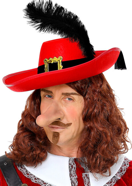 chapeau mousquetaire, chapeau Cyrano de bergerac, chapeau mousquetaire plume, Chapeau de Mousquetaire, Rouge ou Noir