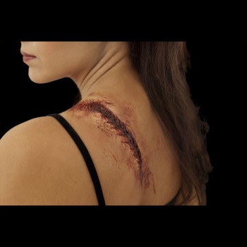 maquillage halloween, fausses blessures halloween, blessures réalistes halloween, maquillage halloween réaliste, blessures halloween réalistes, fausses blessures halloween, effets spéciaux maquillage halloween, blessures cinema secret, maquillage blessure halloween, cicatrice blessure recousue halloween Blessure Cinema Secrets®, FX, Cicatrice Recousue