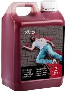 faux sang décoration, faux sang vêtements, faux sang pour décors, Faux Sang Décos et Vêtements, Bidon de 2 litres