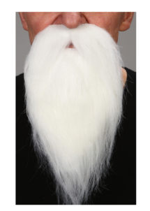 fausse barbe, fausses moustaches, postiche, barbe postiche, fausse barbe réaliste, fausse barbe de déguisement, barbe blanche, Barbe, Luxe, Blanche