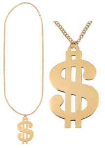 collier dollar doré, collier dollar métal, Collier Dollar Doré, Chaîne Assortie