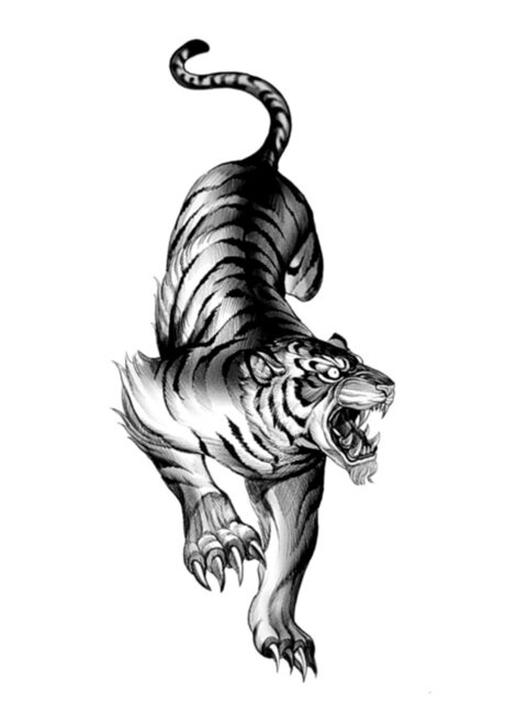 tatouage temporaire, faux tatouage tigre, tatous, tatoos, Faux Tatouages, Tigre Rugissant