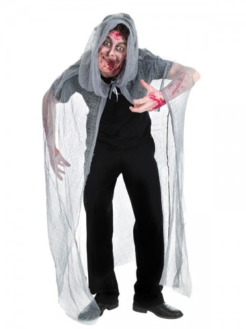 cape de zombie halloween, cape halloween, cape halloween adulte, cape déguisement adulte, cape déguisement de zombie, accessoire halloween, déguisement halloween Cape de Zombie à Capuche