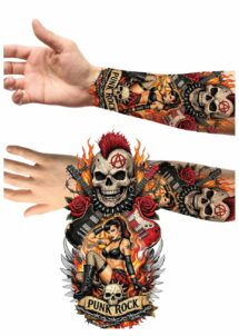 faux tatouage punk, faux tatouage couleur, faux tatouage rock, Faux Tatouage Punk Rock en Couleur
