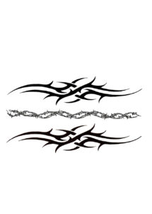 tatouage temporaire, faux tatouage, tatouage tribal, Faux Tatouages, Tribal x 3