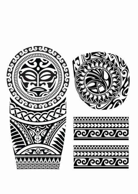 faux tatouage tribal, faux tatouage maori, tatouages éphémères tribal, Faux Tatouages Maori – Vagues et Tiki