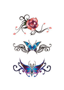 faux tatouages, faux tatouages chevilles, tatouages temporaires, faux tatouages papillons, Faux Tatouages, Fleur et Papillons
