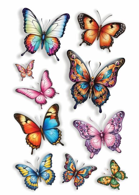 tatouage éphémère papillons, faux tatouages, tatouages éphémères, Faux Tatouages Papillons – Femme et Enfant