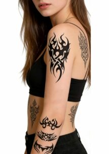 faux tatouage tribal, tatouages éphémères, tatouages polynésiens, Faux Tatouages Tribal – Grands Motifs