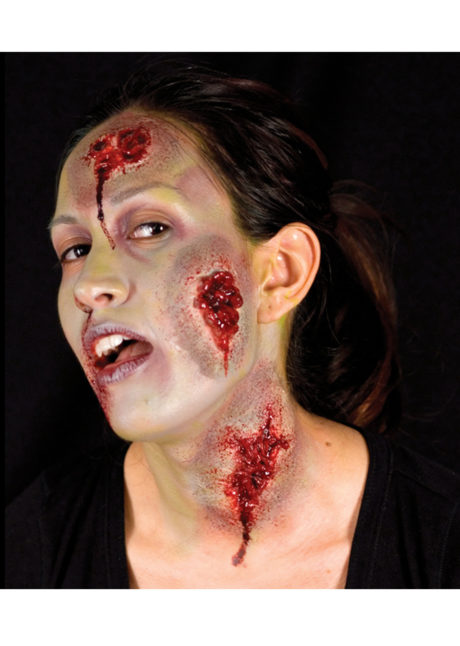 maquillage halloween, fausses blessures halloween, blessures réalistes halloween, maquillage halloween réaliste, blessures halloween réalistes, fausses blessures halloween, effets spéciaux maquillage halloween, blessures cinema secret, maquillage blessure halloween, fx blessure, fausse blessure, plaies suintantes, Blessure FX Woochie, Plaies Suintantes