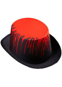 chapeau haut de forme halloween, chapeau faux sang, chapeau halloween, Chapeau Haut de Forme avec Faux Sang