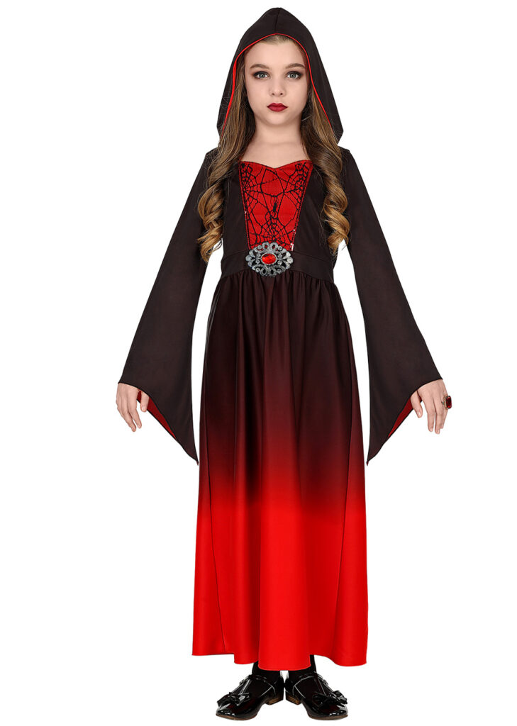 Costume Vampire Fille Robe Gothique Médiévale - Set Deluxe Pour Halloween, Carnaval, Cosplay - 2