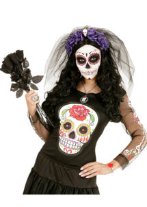 déguisement dia de los muertos, déguisement halloween femme, déguisement mexicain femme, accessoire déguisement halloween