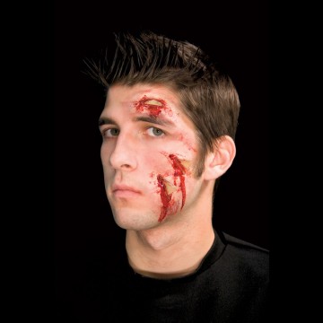 maquillage halloween, fausses blessures halloween, blessures réalistes halloween, maquillage halloween réaliste, blessures halloween réalistes, fausses blessures halloween, effets spéciaux maquillage halloween, blessures cinema secret, maquillage blessure halloween, fx blessure, blessure latex halloween Blessure Cinema Secrets®, FX, Verres Sanglants