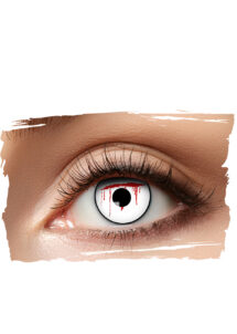 lentilles blanches faux sang, Lentilles Halloween, lentilles fantaisie blanches