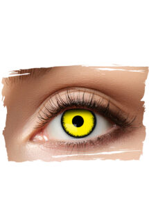 Lentilles couleur jaune noir - black yellow. Pour Halloween, Fantaisie,  Carnaval + étuis à lentilles de contact I 1 paire (2 pièces) I sans  correction