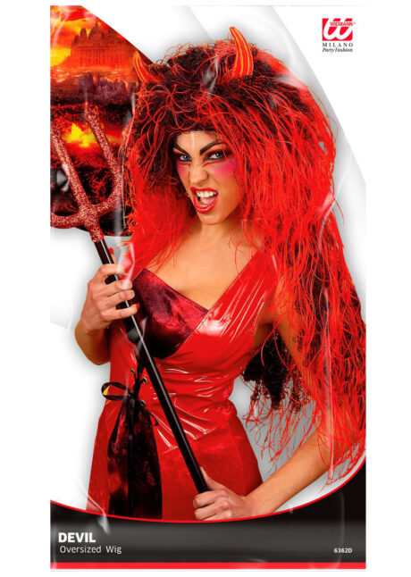 perruque halloween, perruque rouge, perruque diablesse, perruque diable, Perruque Diablesse Devil, Rouge