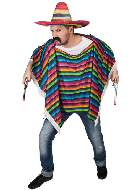 poncho mexicain déguisement, déguisement mexicain homme, poncho mexicain pour homme, accessoire mexicain déguisement, Déguisement de Mexicain, Poncho à Rayures