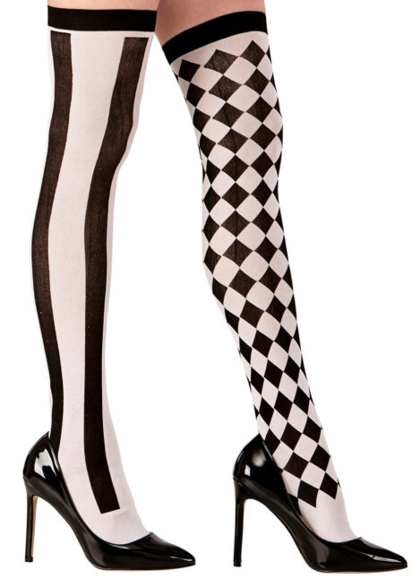 chaussettes arlequin, bas arlequins, collants arlequins, Bas Arlequin, Chaussettes Hautes, Losanges et Rayures