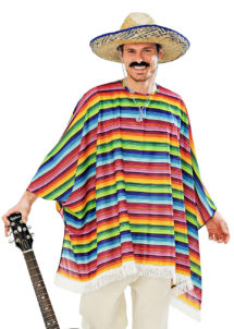 poncho et sombrero, poncho mexicain, Déguisement de Mexicain, Poncho + Sombrero