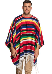 déguisement mexicain, poncho mexicain, poncho multicolore