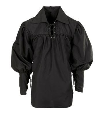 chemise médiévale déguisement, chemise pirate déguisement, chemise renaissance déguisement, accessoire déguisement moyen age, accessoire déguisement pirate, accessoire déguisement renaissance, accessoire déguisement homme, chemise médiévale homme Chemise Médiévale, Pirate, Mousquetaire, Noire