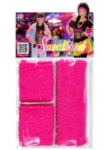 bandeau et poignets fluos, déguisement disco accessoire, bandeau et bracelets années 80, bandeau sport disco, accessoire fluo,