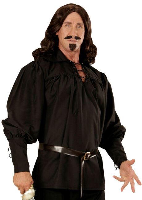 chemise médiévale déguisement, chemise pirate déguisement, chemise renaissance déguisement, accessoire déguisement moyen age, accessoire déguisement pirate, accessoire déguisement renaissance, accessoire déguisement homme, chemise médiévale homme, Chemise Médiévale, Pirate, Mousquetaire, Noire