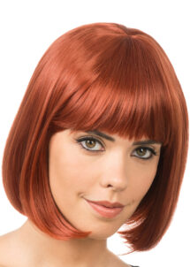 perruque carré frange rousse, perruque rousse, perruque femme qualité