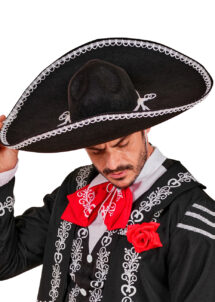 sombrero mexicain noir et blanc, sombrero mariachi, sombrero