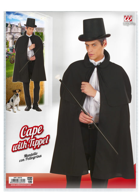 cape manteau à capeline, cape sherlock holmes, cape déguisement sherlock holmes, cape déguisement adulte, cape noire déguisement, Cape Début de Siècle, Sherlock, Noire