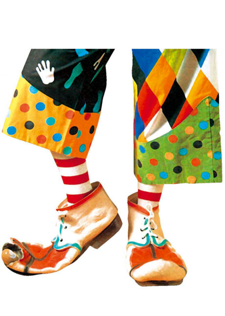 chaussures de clown, accessoire déguisement, accessoire clown déguisement, accessoires déguisement clown, fausses chaussures de clown, Chaussures de Clown Vieillies