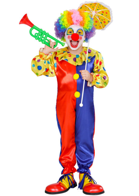 déguisement de clown enfant, déguisement clown garçon, costume clown enfant, déguisement enfant clown, Déguisement de Clown, Combi Rouge et Bleue, Garçon