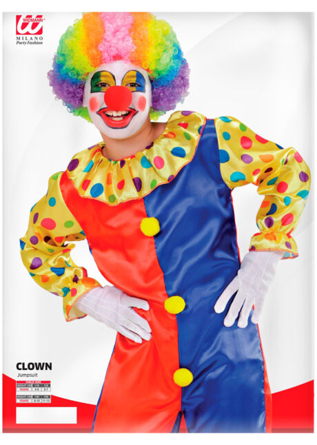 déguisement de clown enfant, déguisement clown garçon, costume clown enfant, déguisement enfant clown, Déguisement de Clown, Combi Rouge et Bleue, Garçon