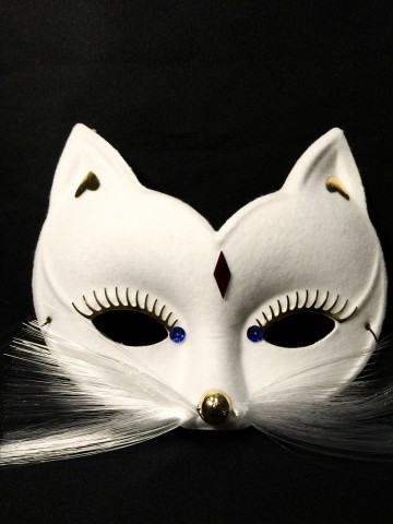 masque de chat, masque vénitien, loup Loup Baghera, Blanc