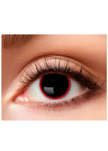 lentilles noires et rouges, lentilles hellraiser, lentilles noires halloween