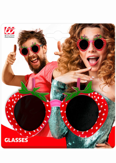 lunettes fraises, lunettes déguisements, lunettes fruits, accessoires fruits déguisements, Lunettes Fraises