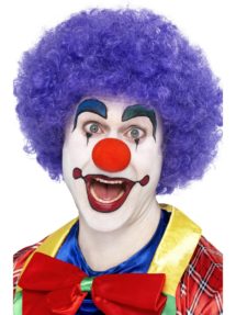 perruque pour homme, perruque pas chère, perruque de déguisement, perruque homme, perruque de clown, perruque frisée, perruque afro violette, perruque violette